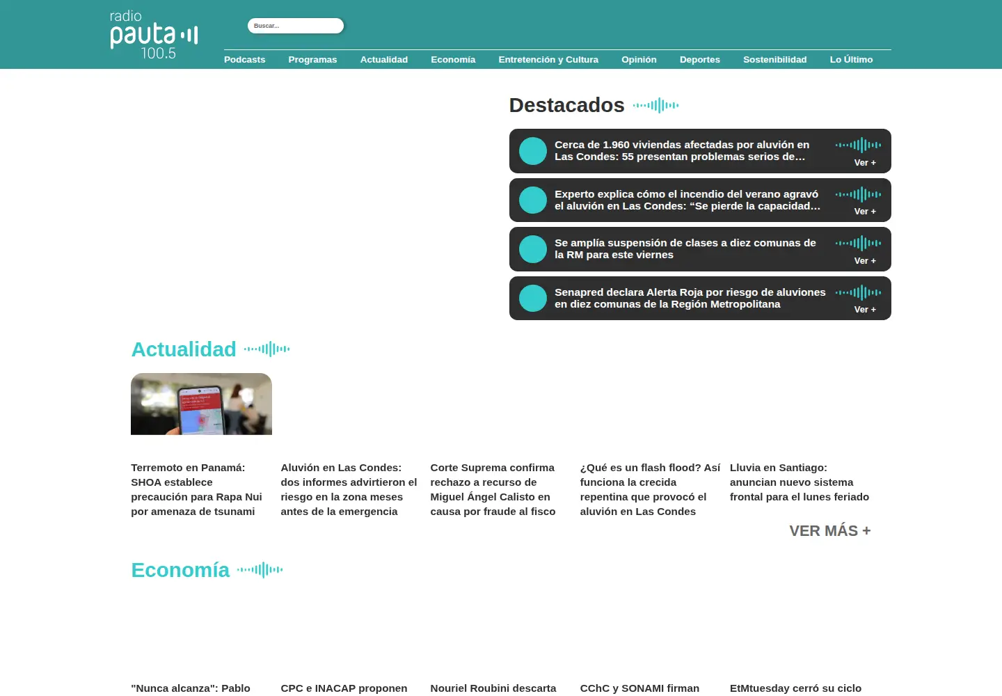 Captured homepage of pauta.cl in the current scan