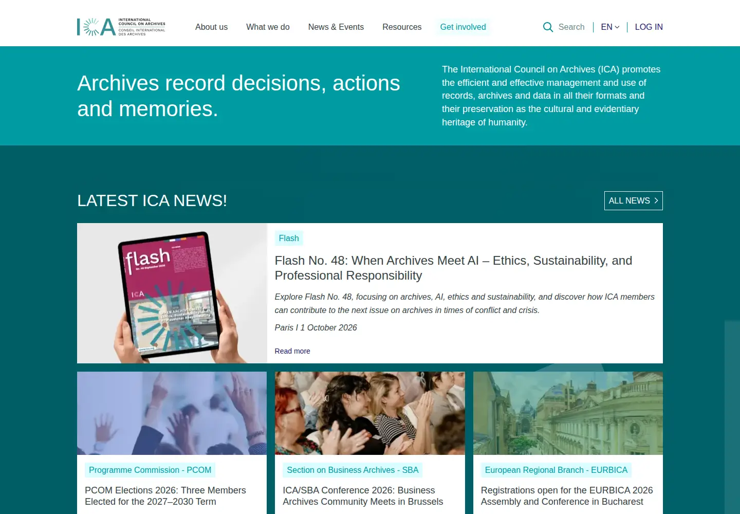Screenshot of ica.org