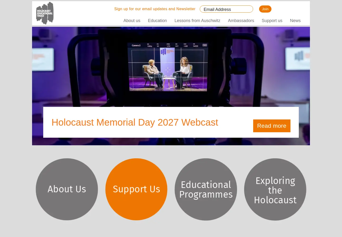 Captured homepage of het.org.uk in the current scan