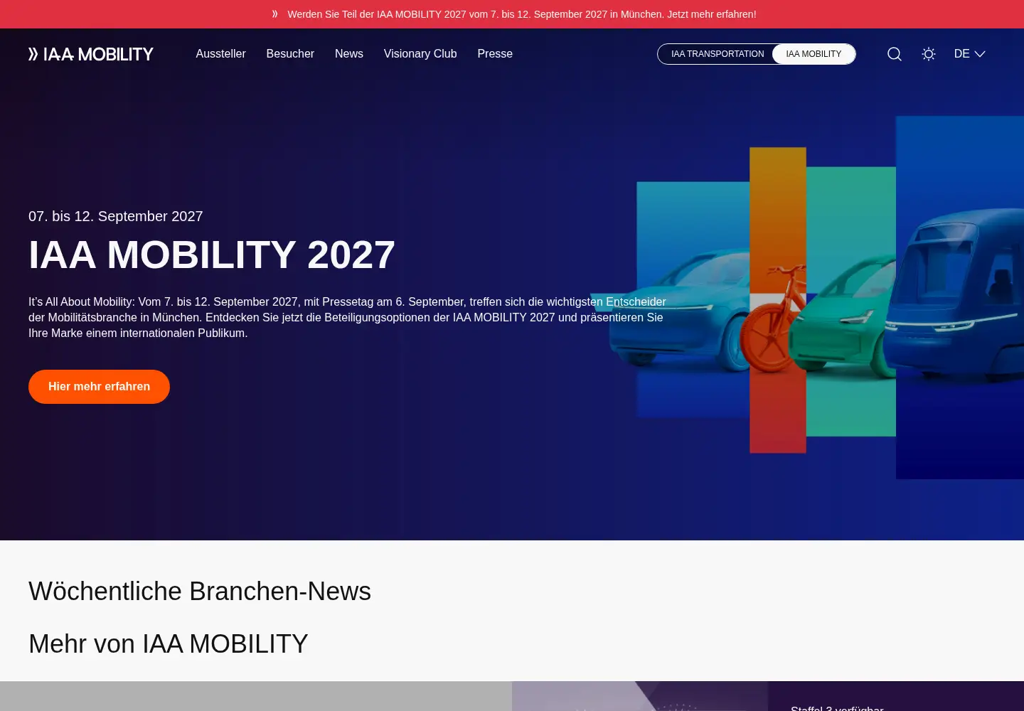 Screenshot of iaa-mobility.com