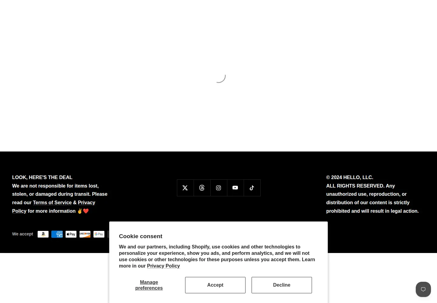 Screenshot of hellomerch.com