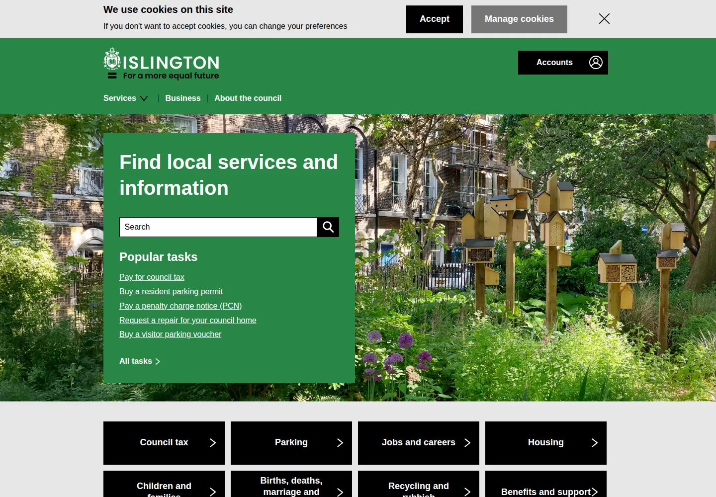 Screenshot of islington.gov.uk