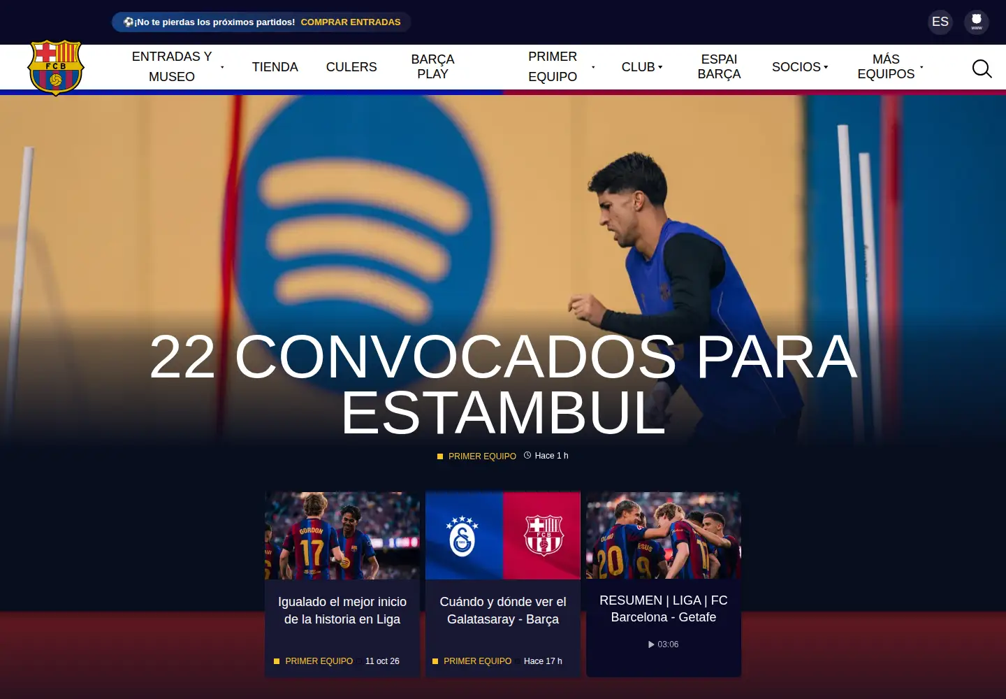 Screenshot of fcbarcelona.es