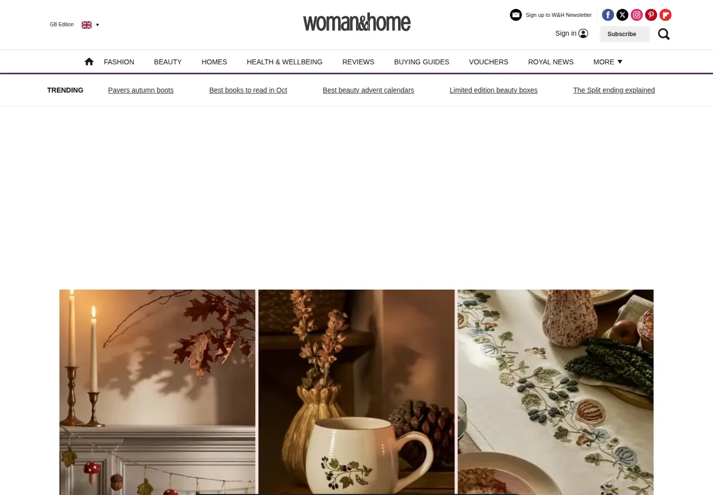 Screenshot of womanandhome.com