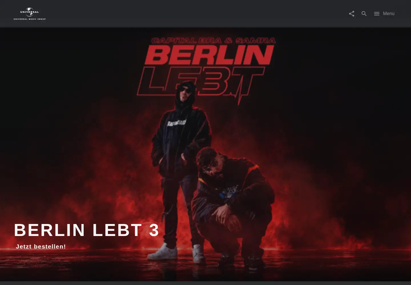 Captured homepage of universal-music.de in the current scan