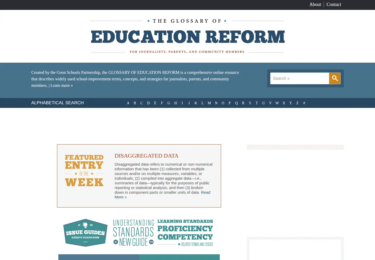 Screenshot of edglossary.org