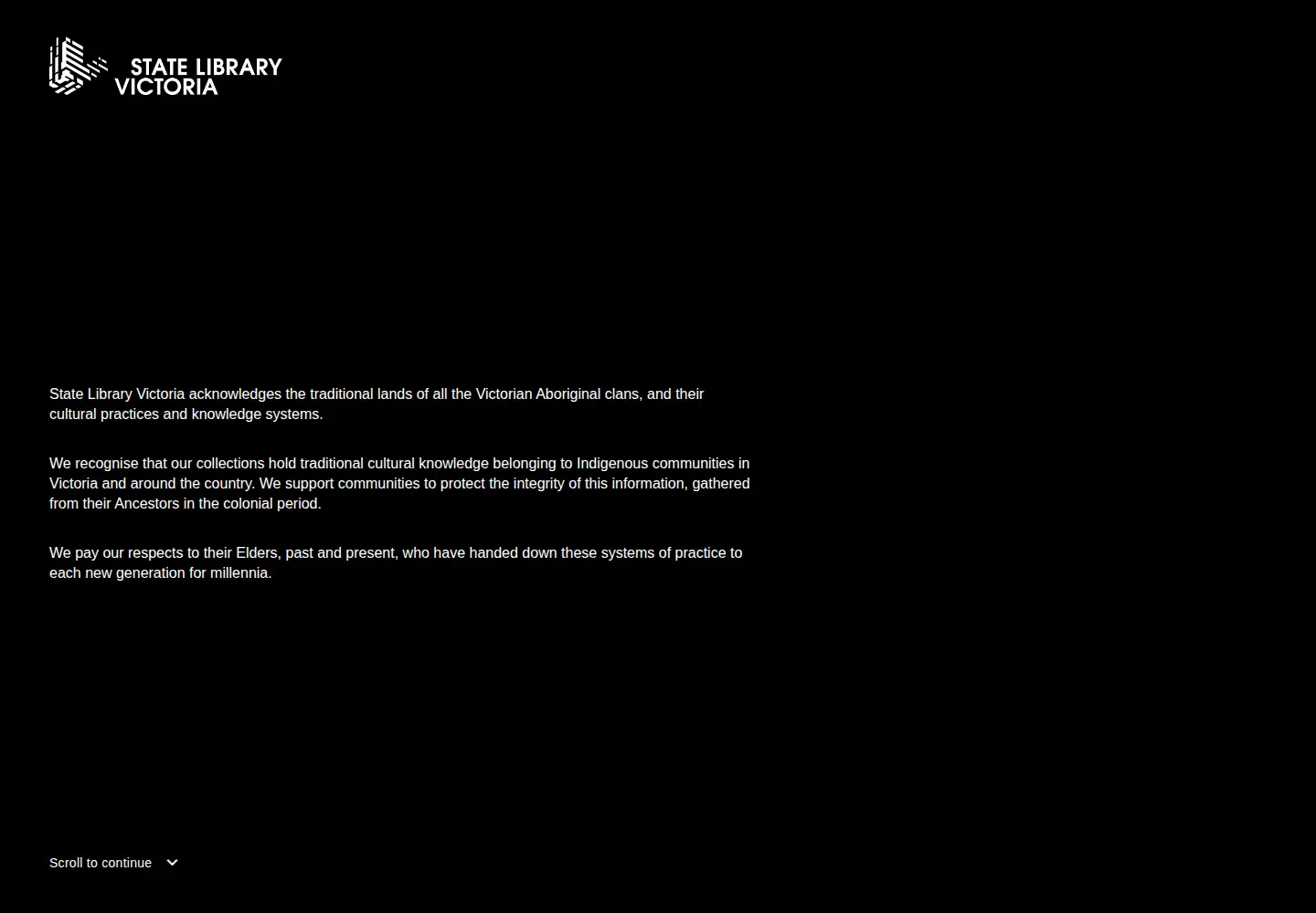 Screenshot of slv.vic.gov.au