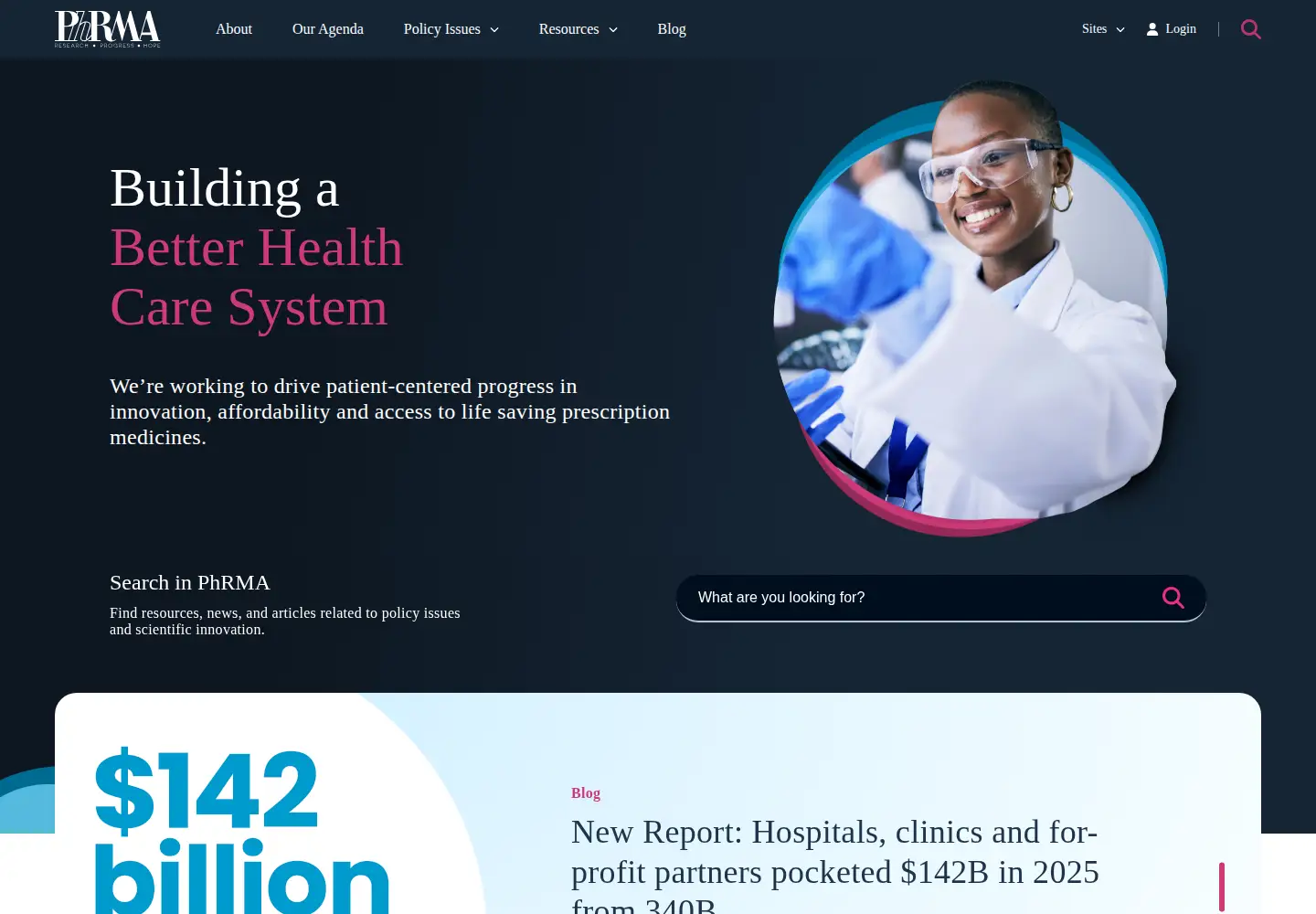 Screenshot of phrma.org
