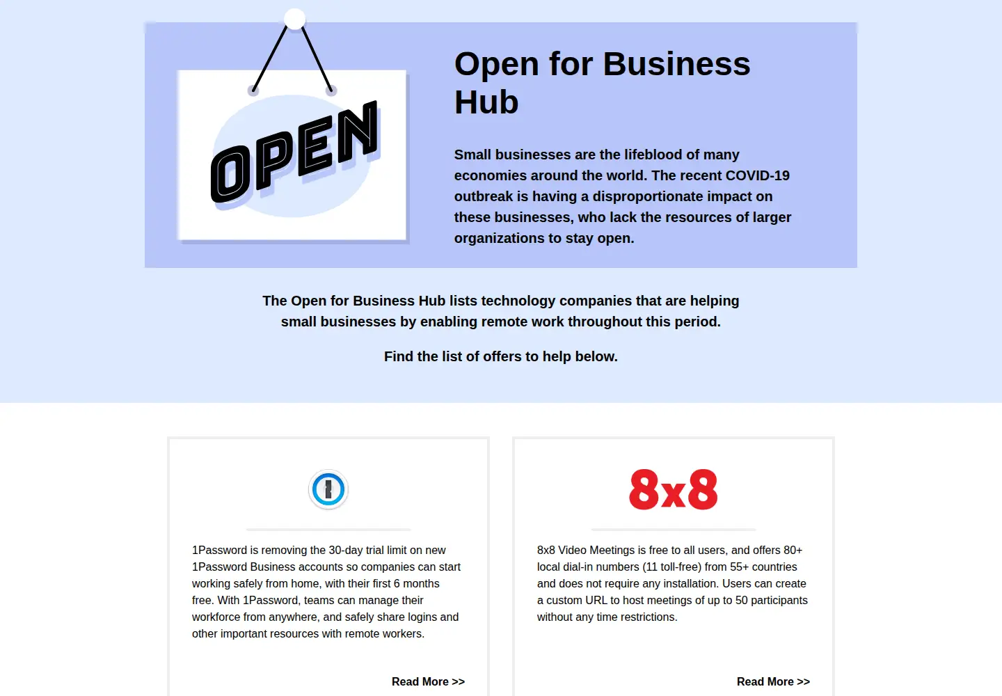 Captured homepage of openforbusiness.org in the current scan