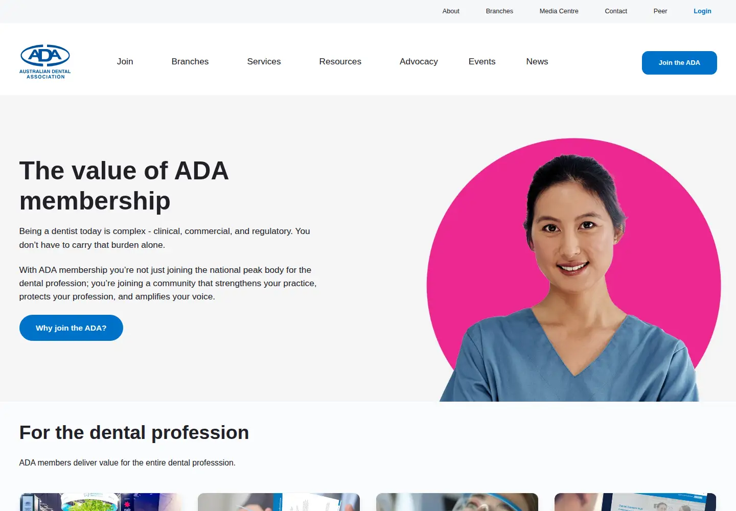 Screenshot of ada.org.au