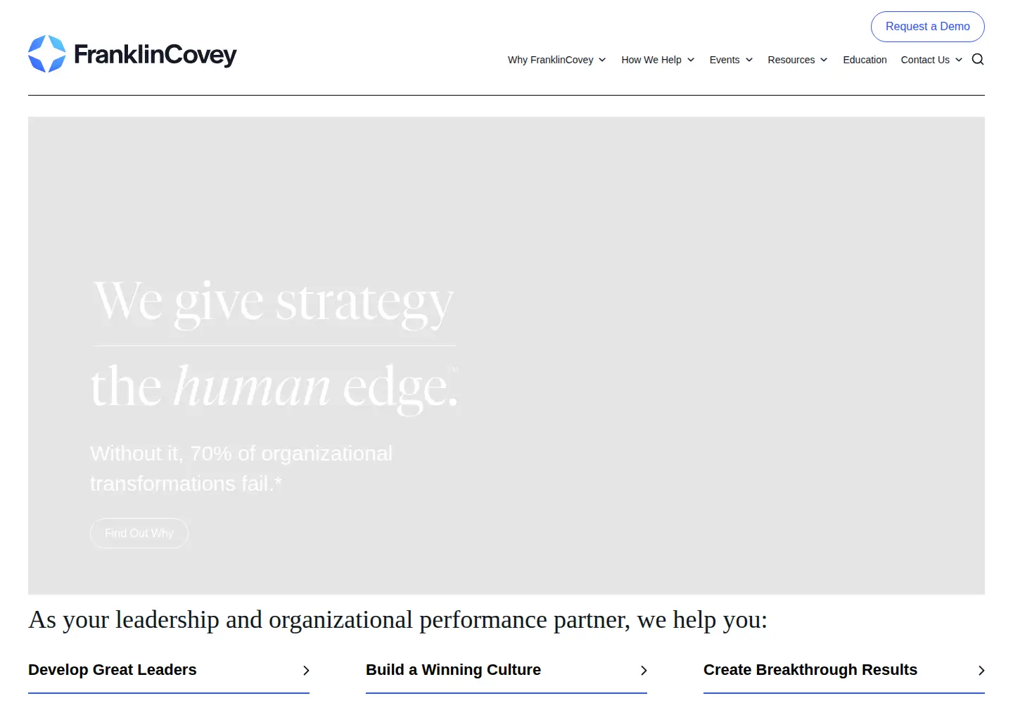 Captured homepage of franklincovey.com in the current scan
