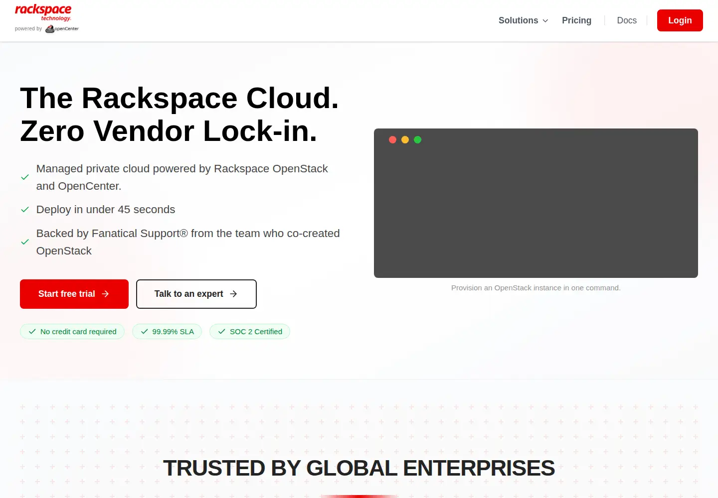 Captured homepage of rackspacecloud.com in the current scan