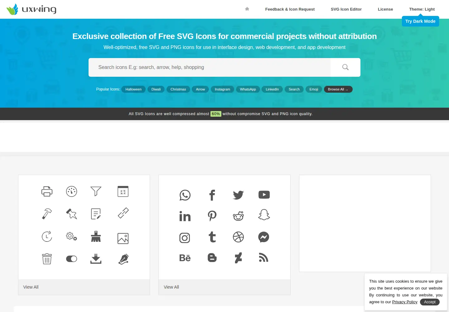 Screenshot of uxwing.com