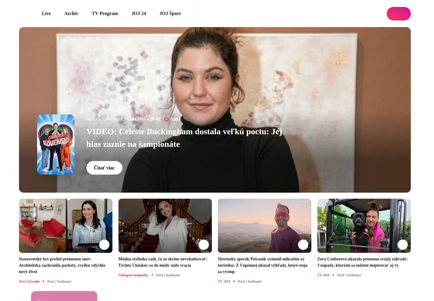 Screenshot of joj.sk