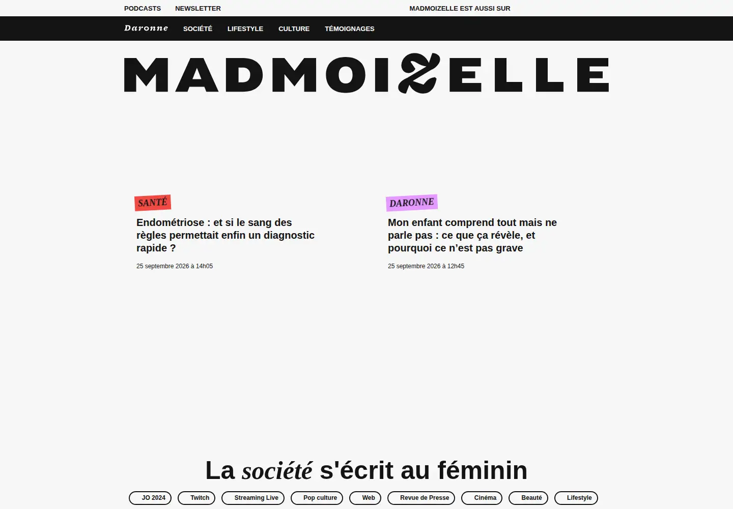 Screenshot of madmoizelle.com