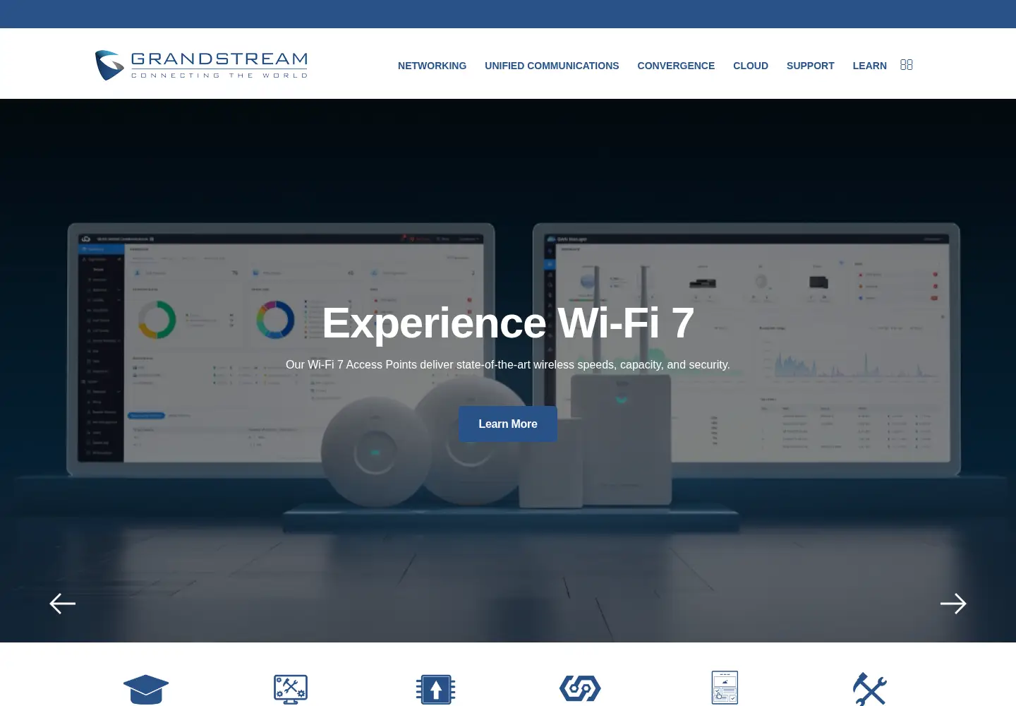 Captured homepage of grandstream.com in the current scan