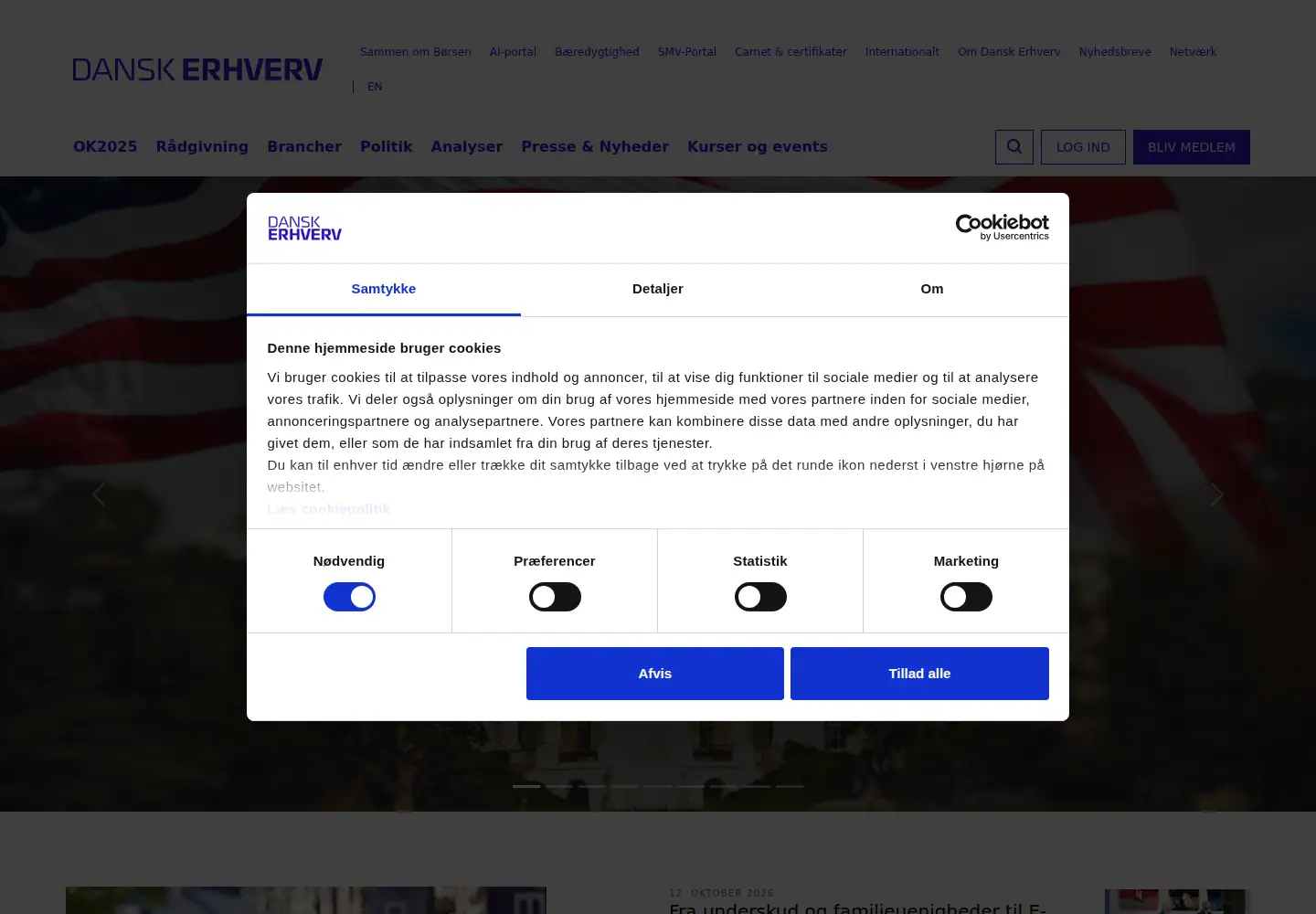 Screenshot of danskerhverv.dk
