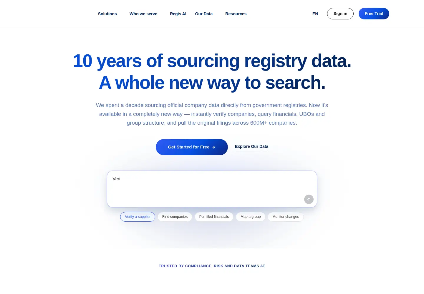 Captured homepage of globaldatabase.com in the current scan