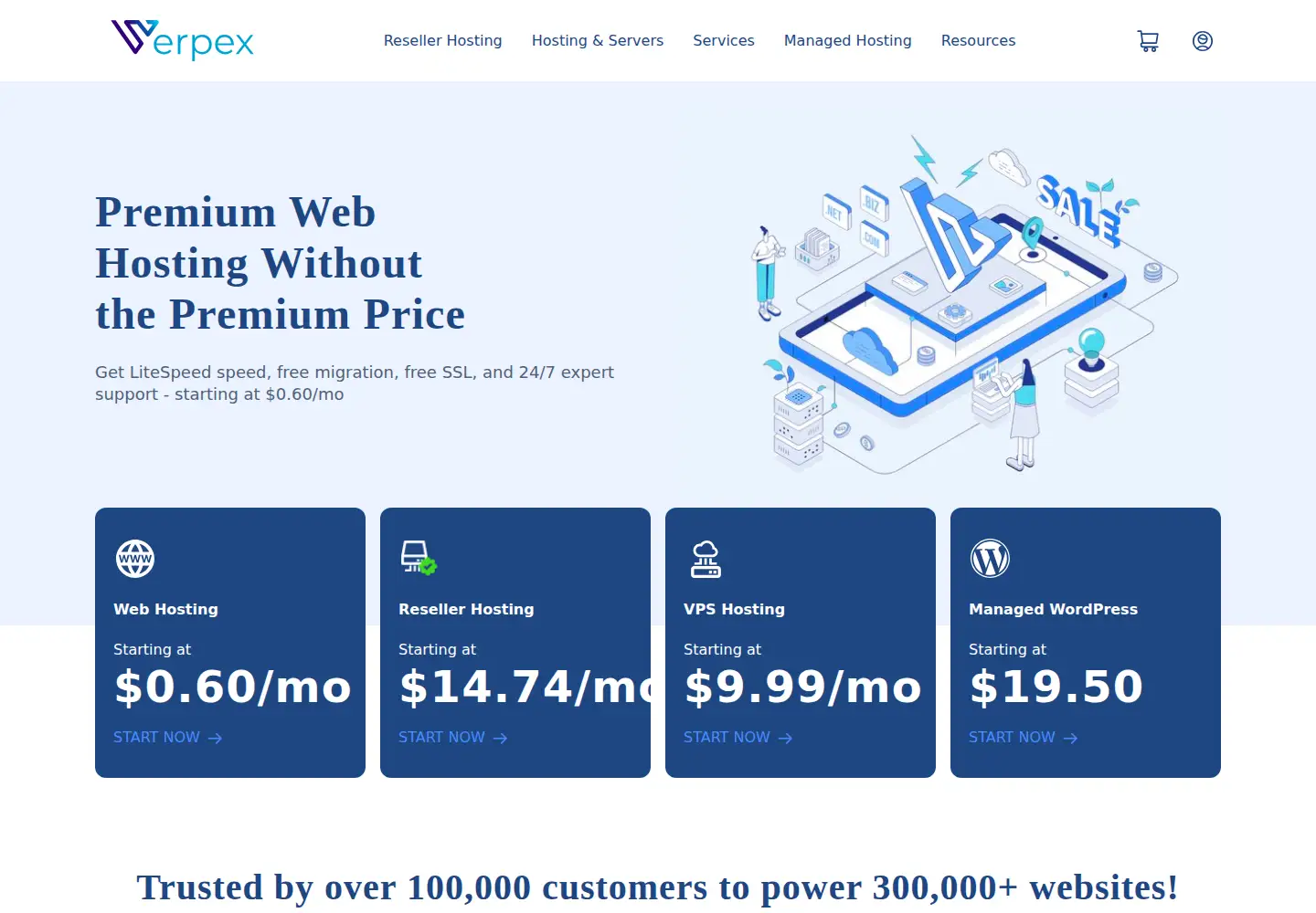 Captured homepage of verpex.com in the current scan
