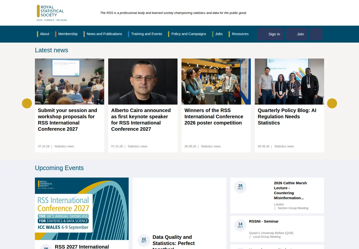 Screenshot of rss.org.uk