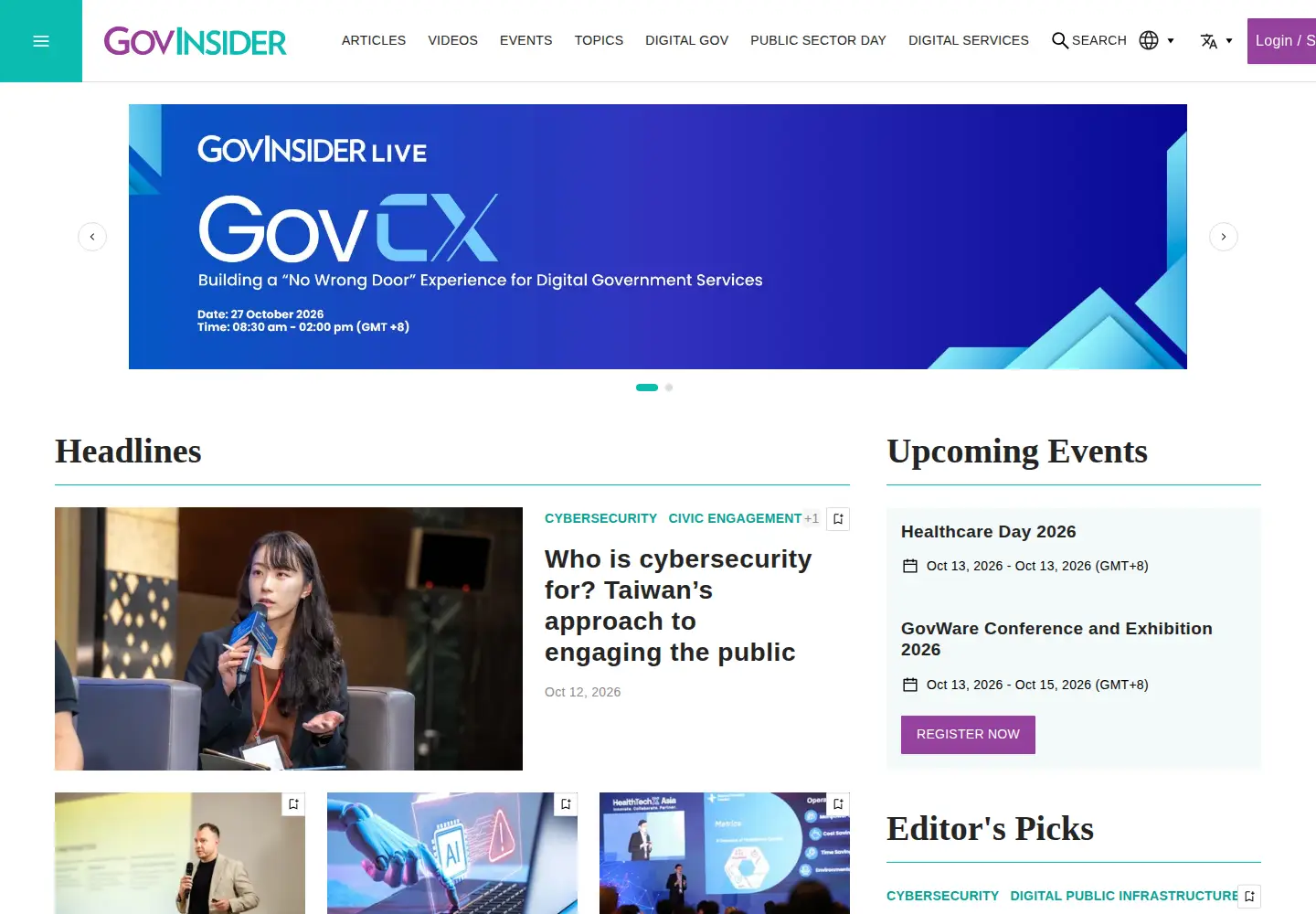 Captured homepage of govinsider.asia in the current scan