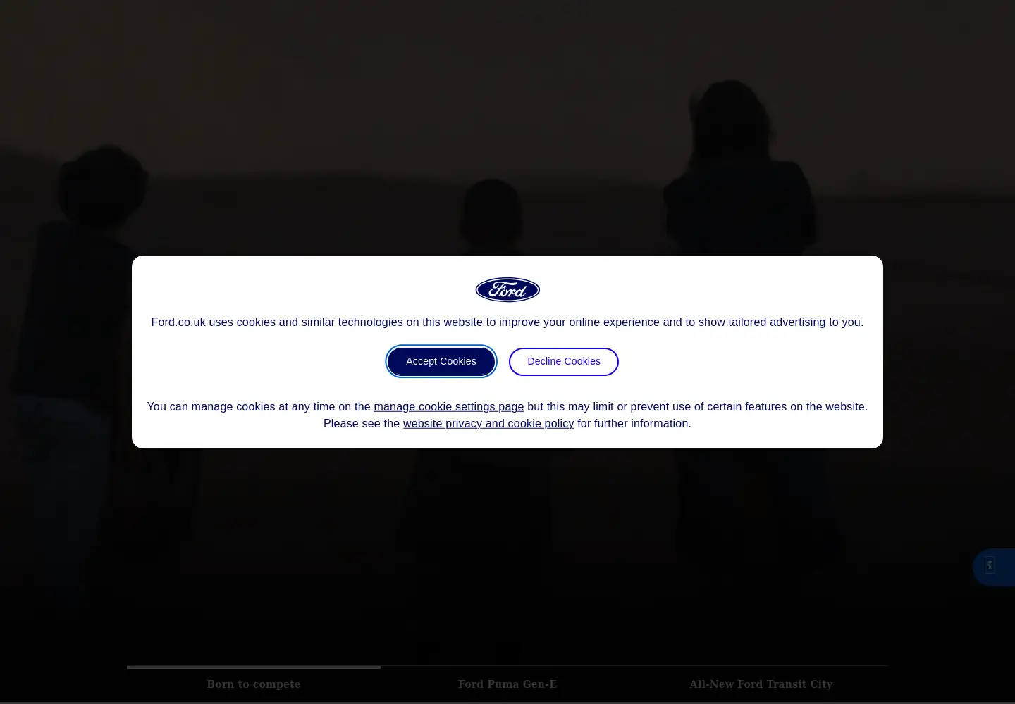 Screenshot of ford.co.uk