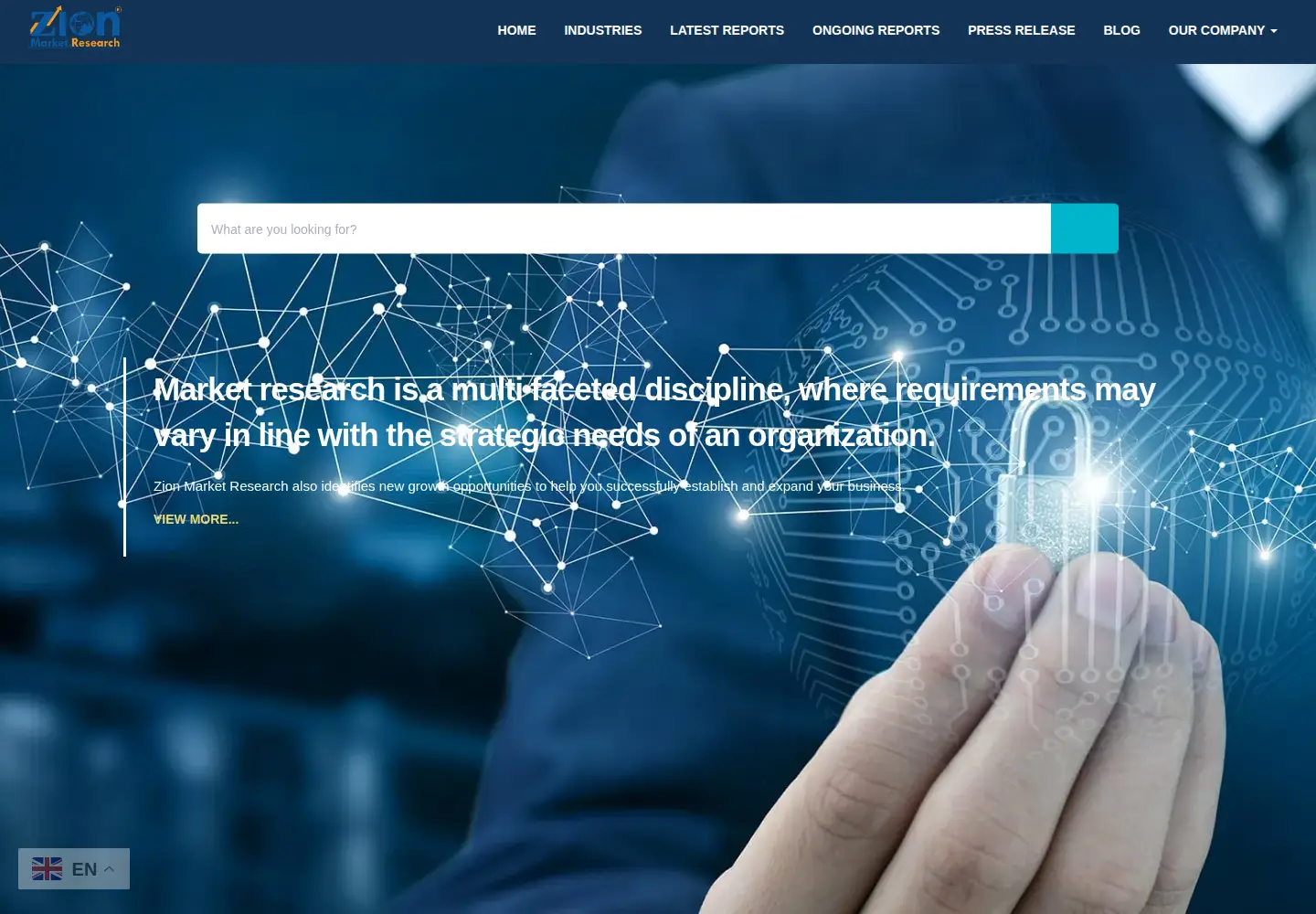 Screenshot of zionmarketresearch.com