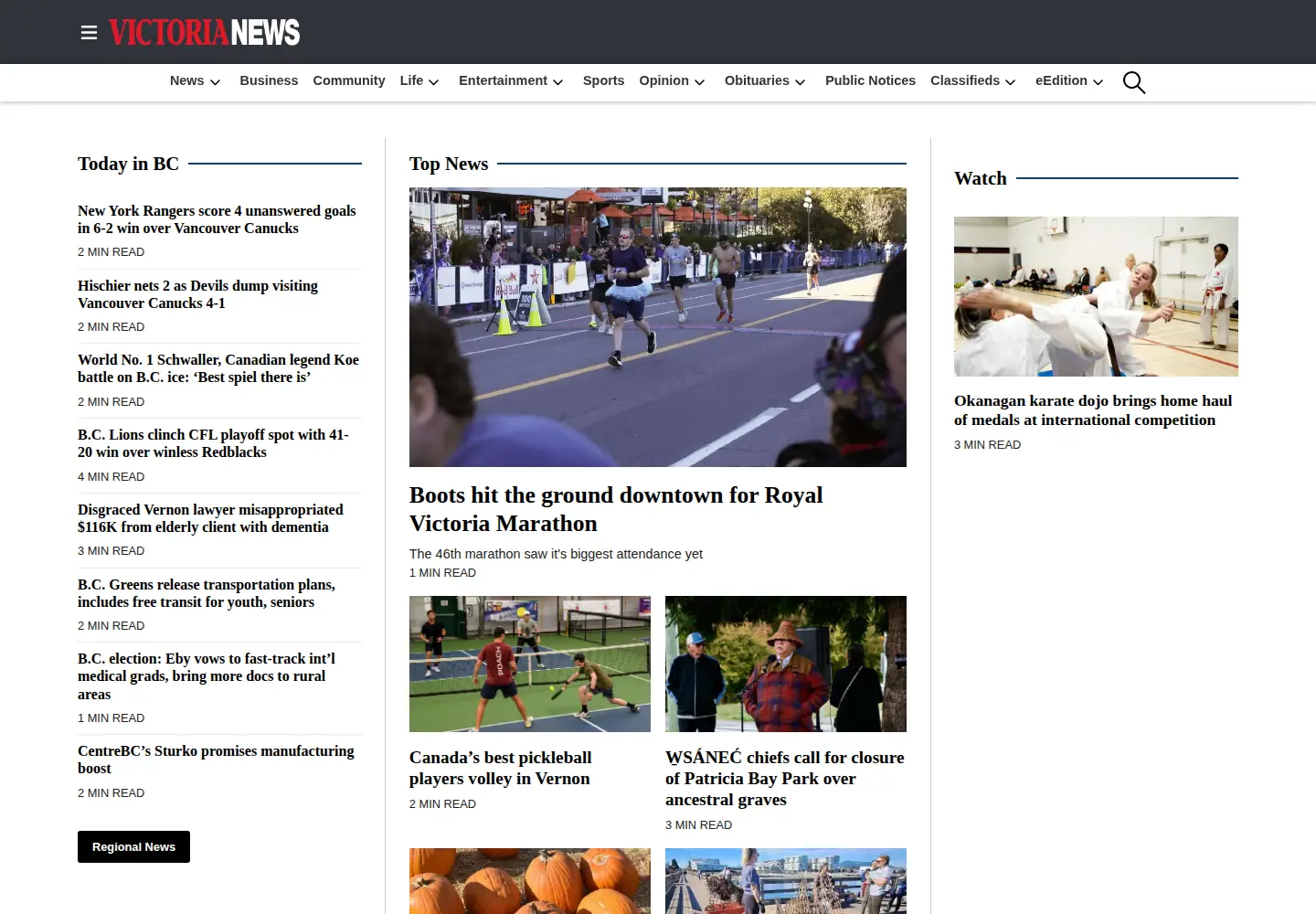 Captured homepage of vicnews.com in the current scan