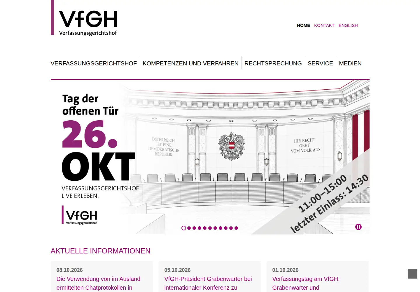 Screenshot of vfgh.gv.at