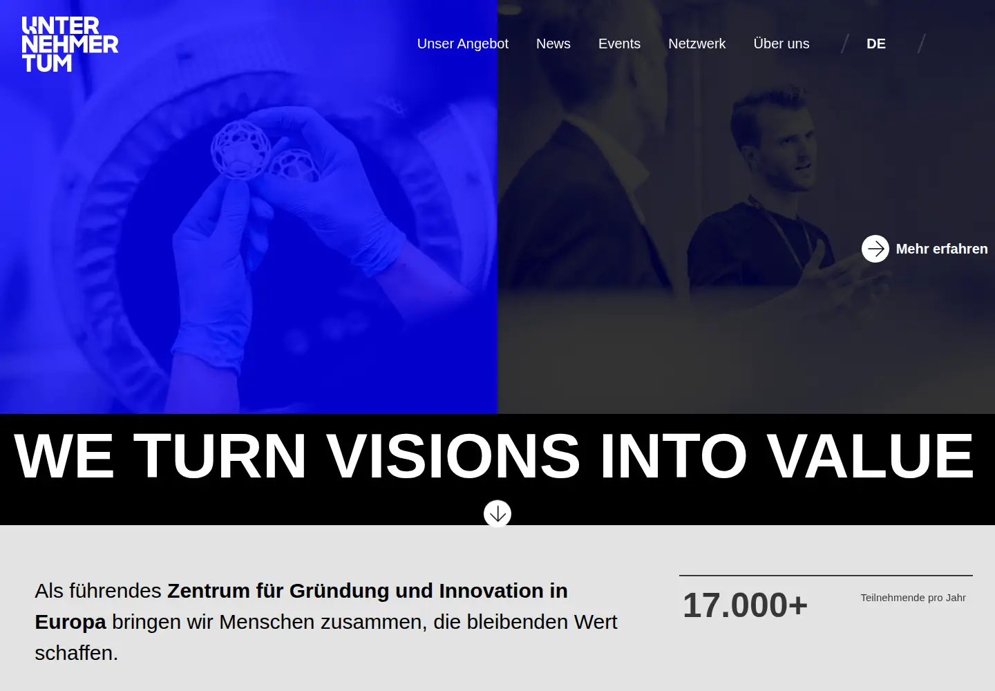 Screenshot of unternehmertum.de