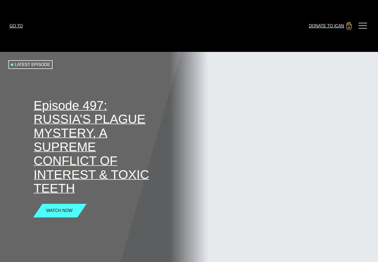Captured homepage of thehighwire.com in the current scan
