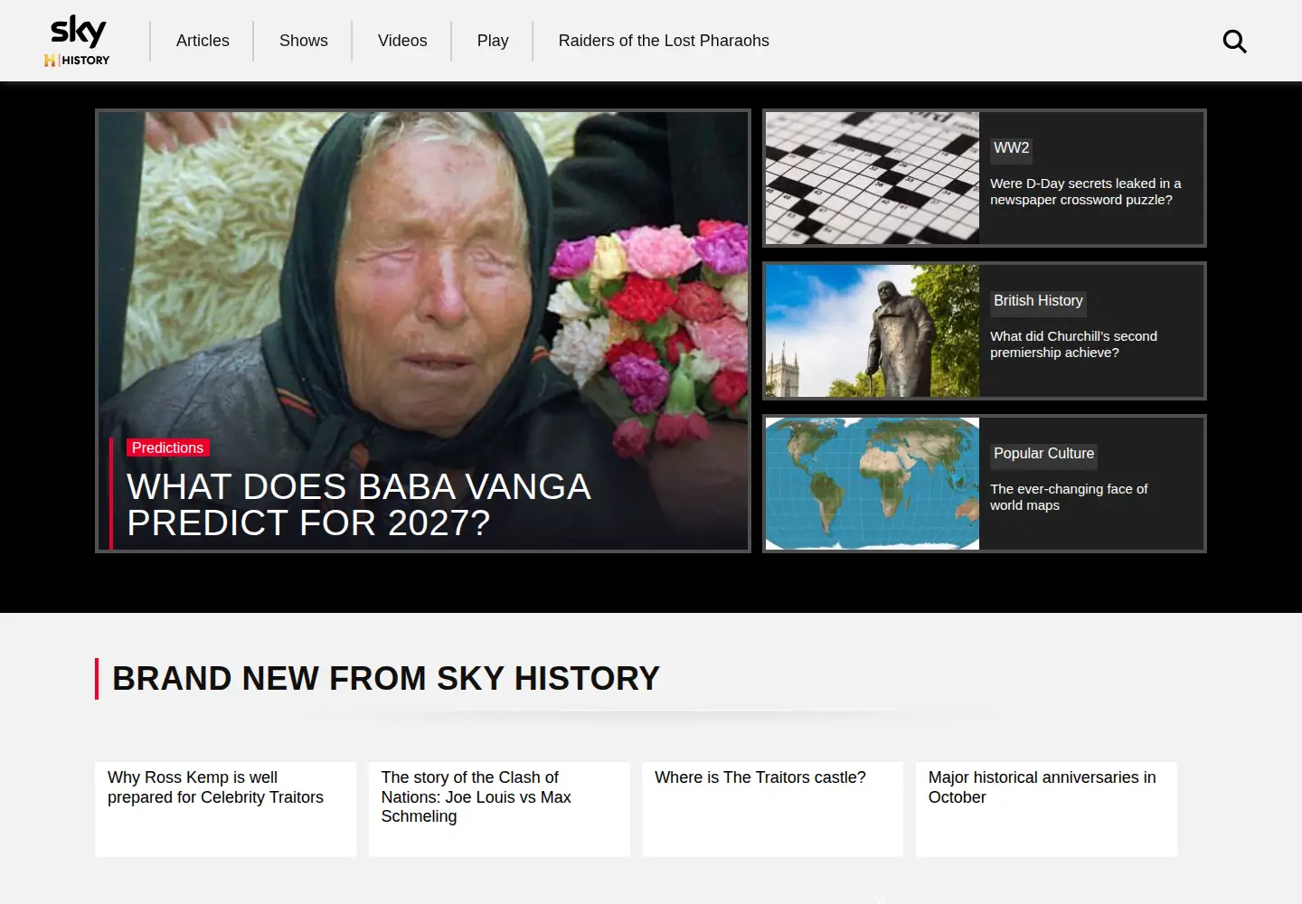 Screenshot of history.co.uk