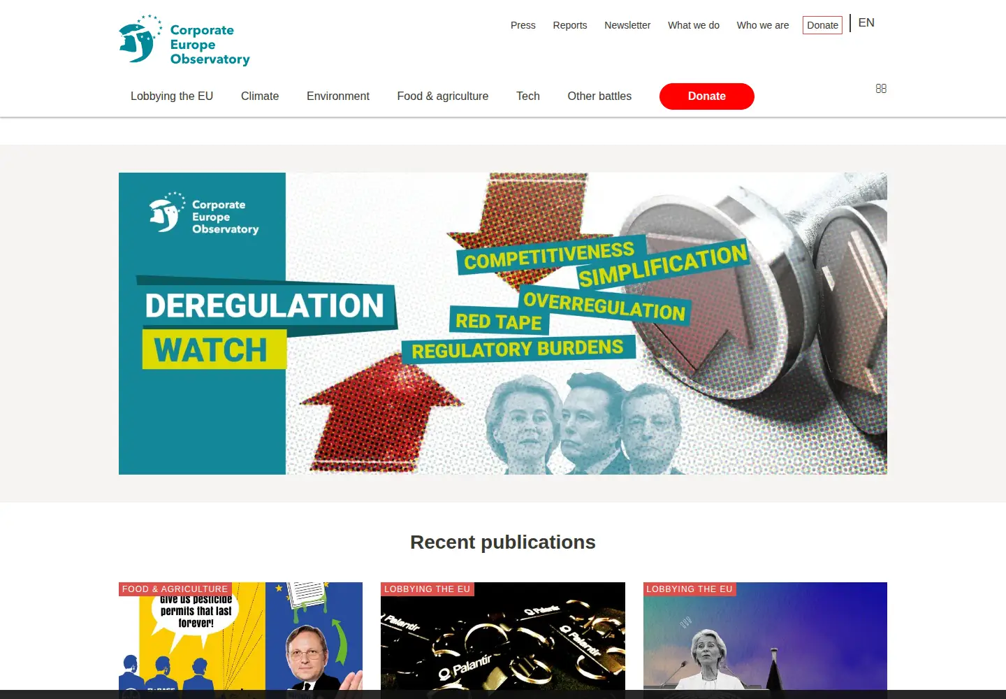 Screenshot of corporateeurope.org