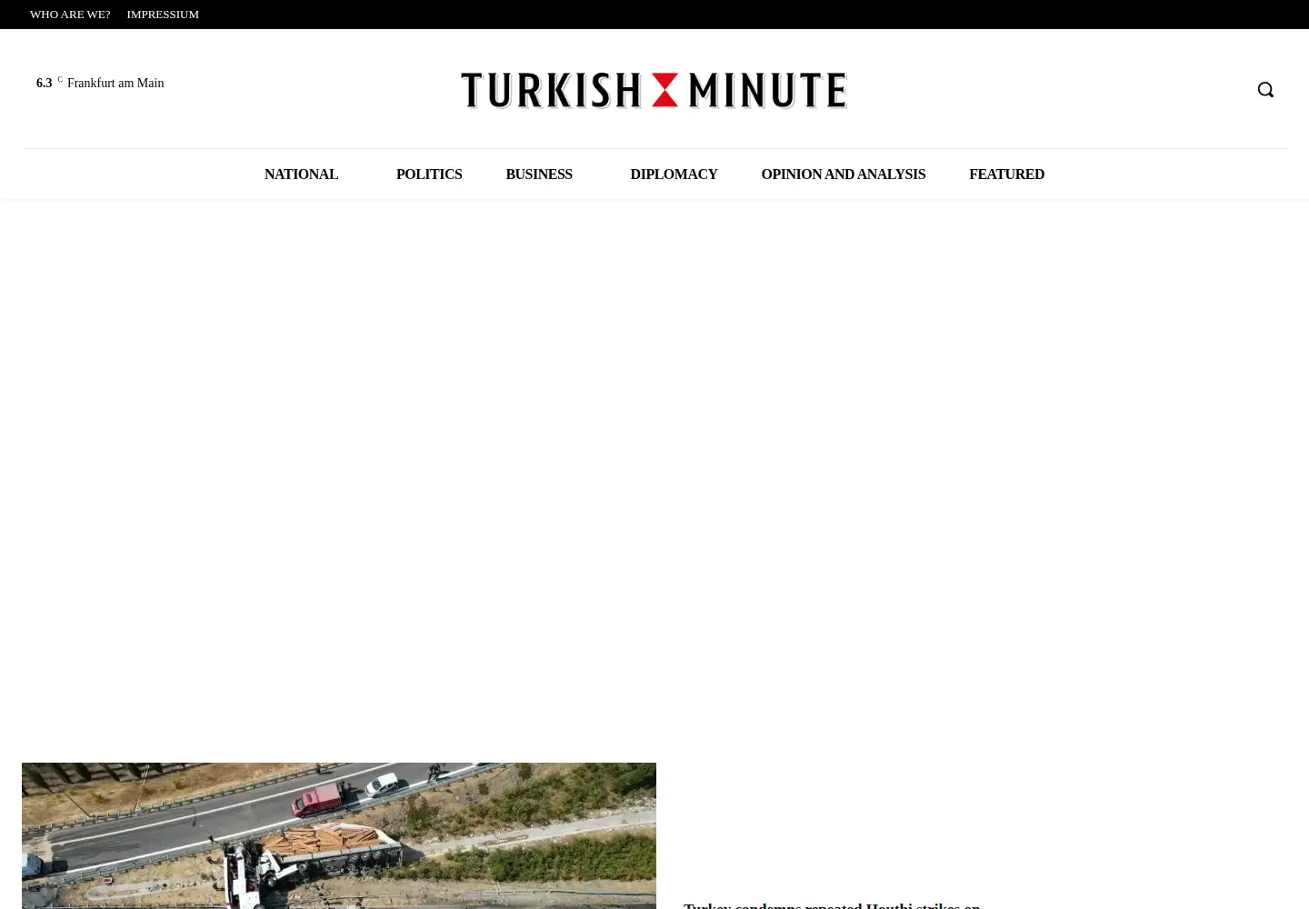 Captured homepage of turkishminute.com in the current scan