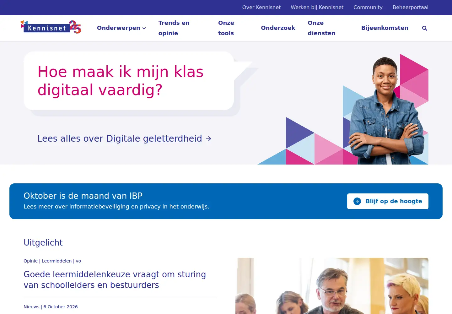 Screenshot of kennisnet.nl