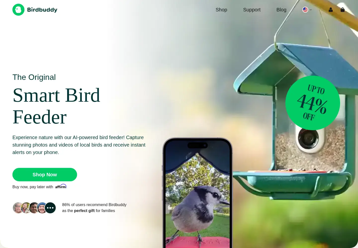 Captured homepage of mybirdbuddy.com in the current scan