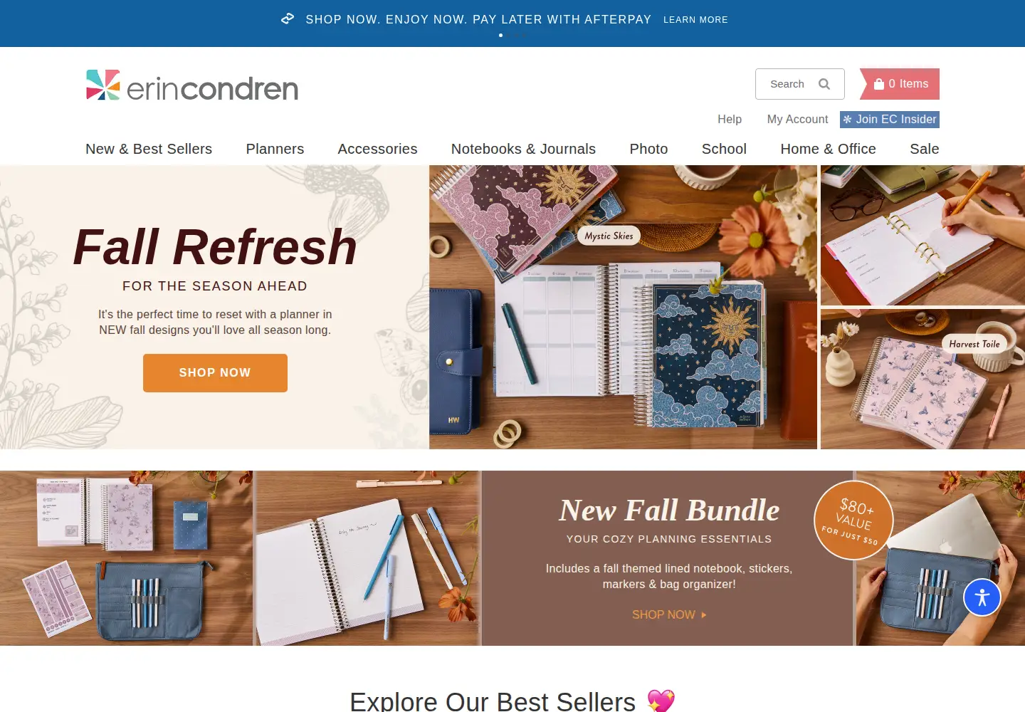 Captured homepage of erincondren.com in the current scan