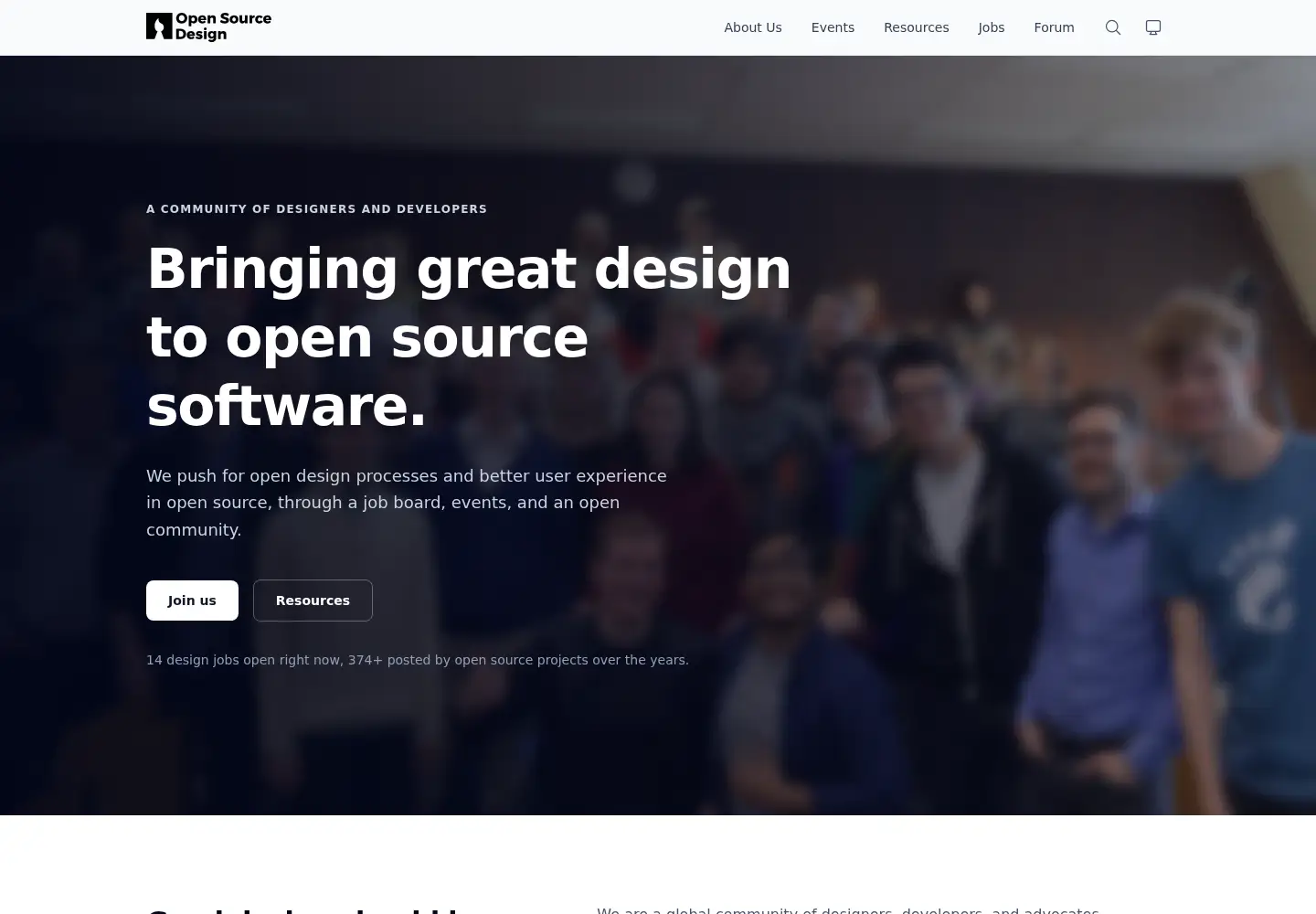 Screenshot of opensourcedesign.net