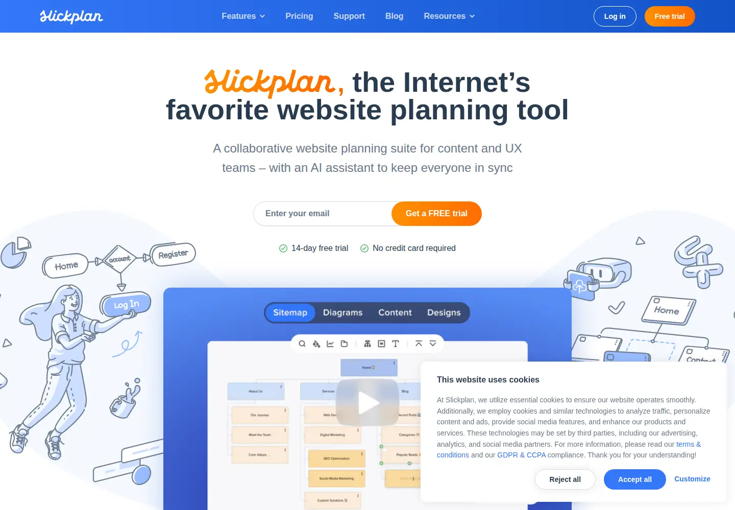 Screenshot of slickplan.com