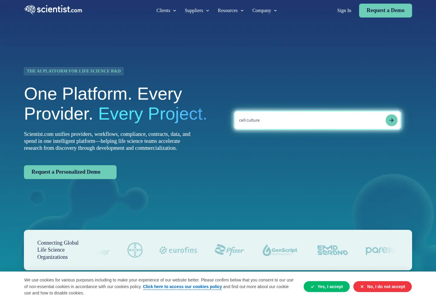 Screenshot of scientist.com