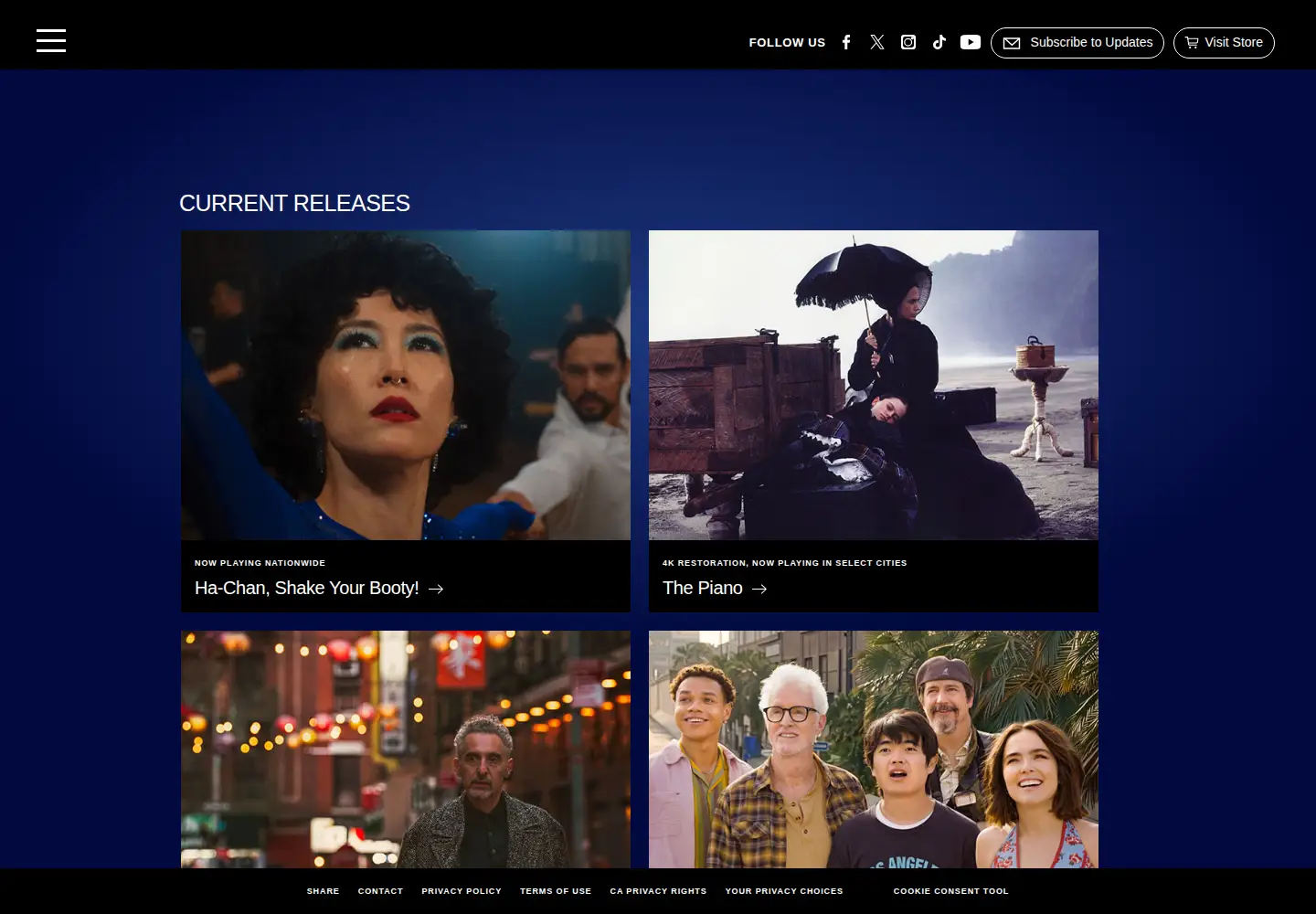 Screenshot of sonyclassics.com