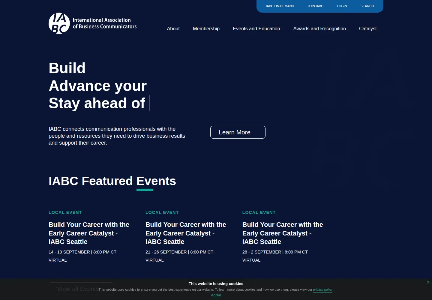 Screenshot of iabc.com