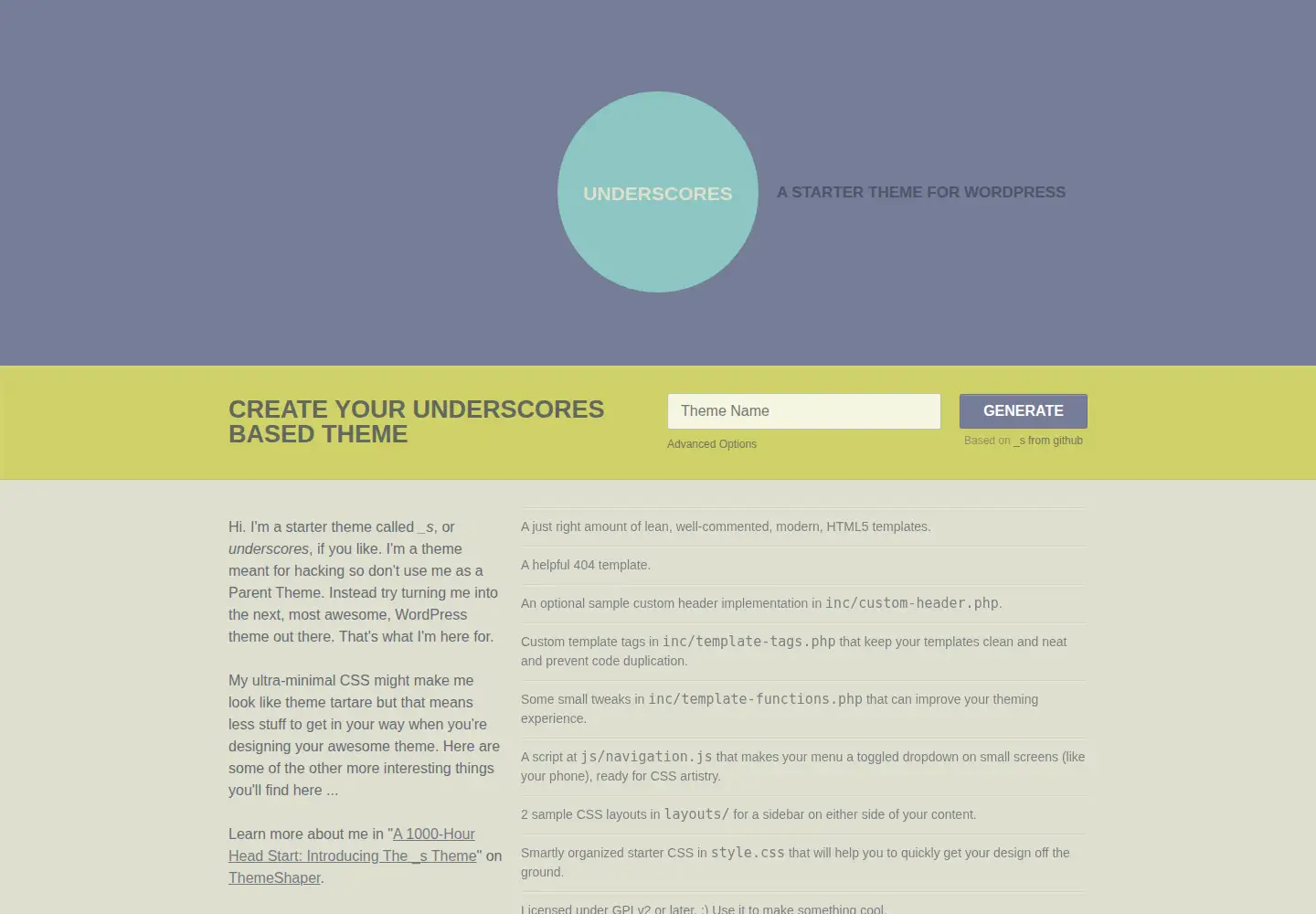 Screenshot of underscores.me