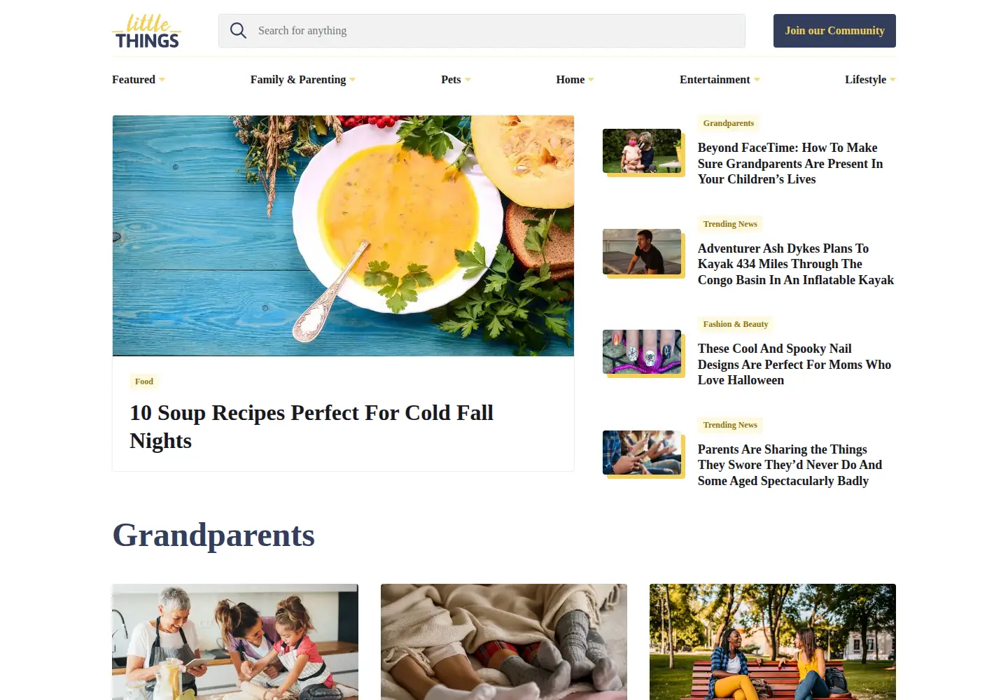 Captured homepage of littlethings.com in the current scan