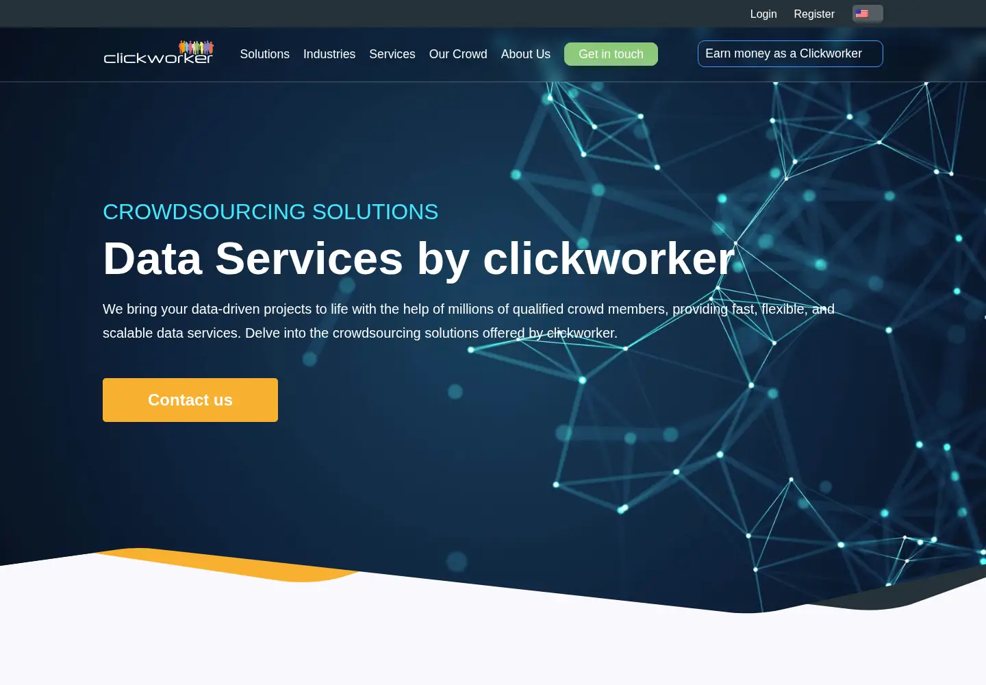 Captured homepage of clickworker.com in the current scan