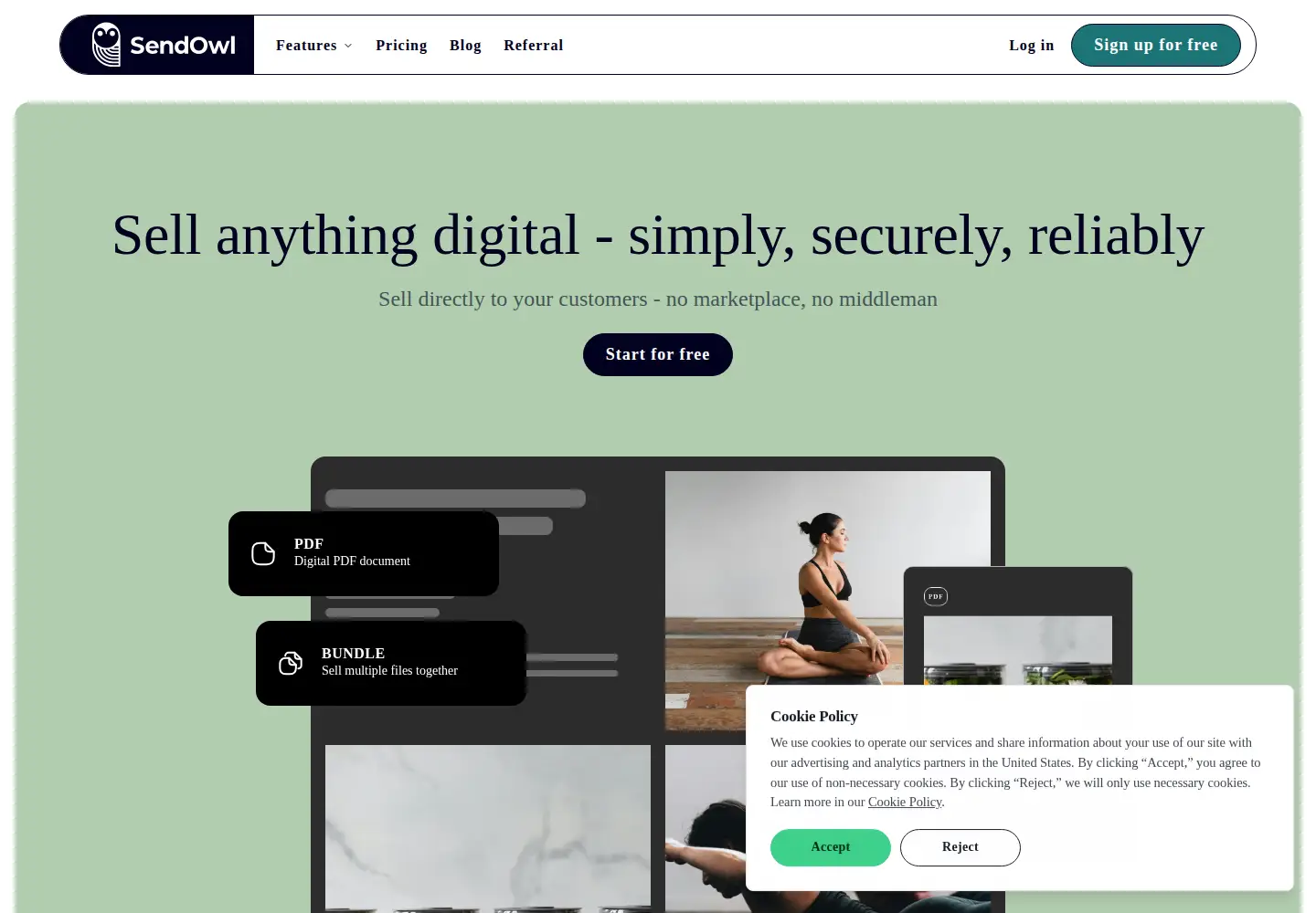 Screenshot of sendowl.com
