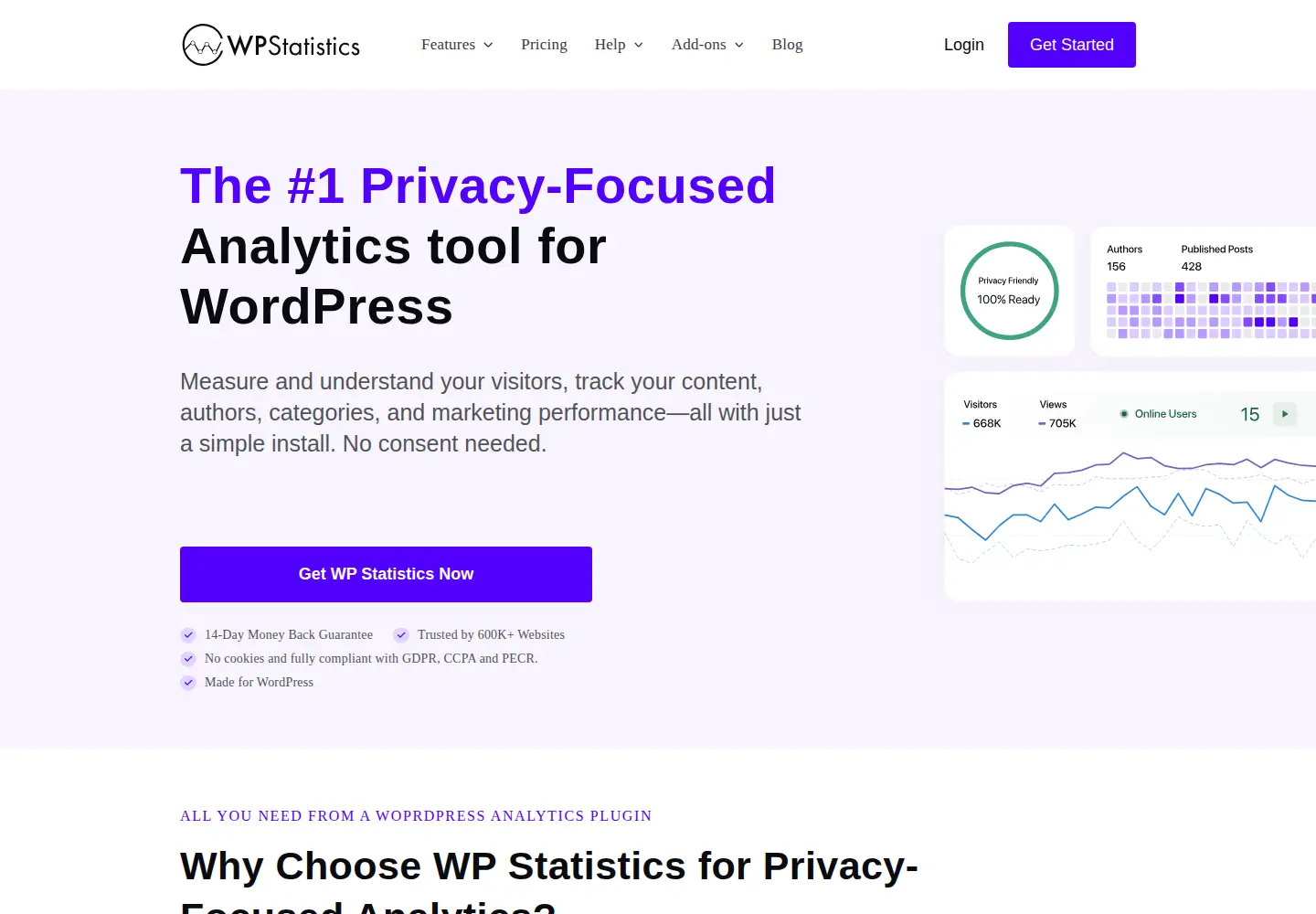 Captured homepage of wp-statistics.com in the current scan