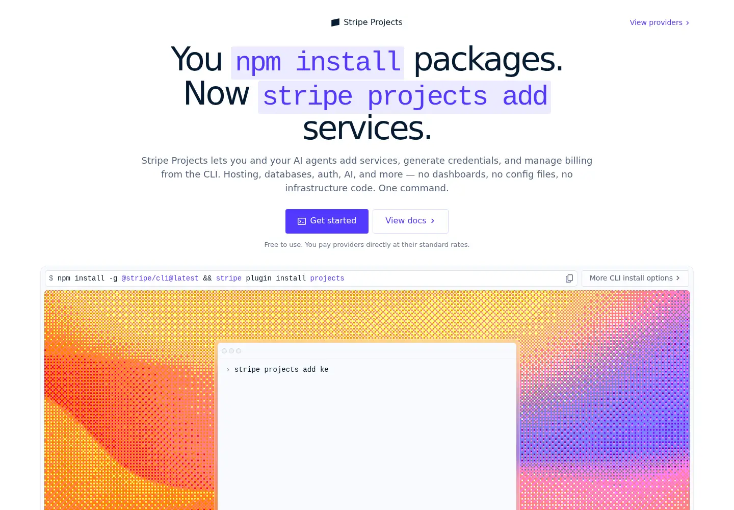 Screenshot of projects.dev