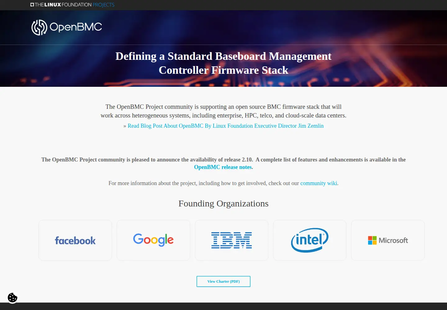 Captured homepage of openbmc.org in the current scan