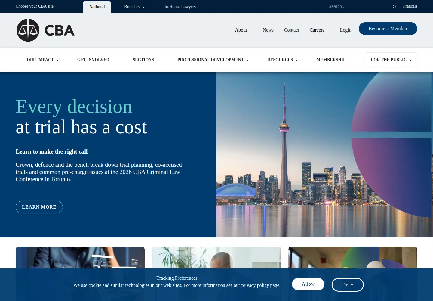 Captured homepage of cba.org in the current scan
